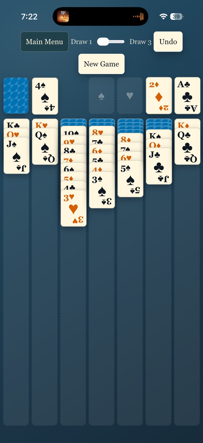 Solitaire game screenshot